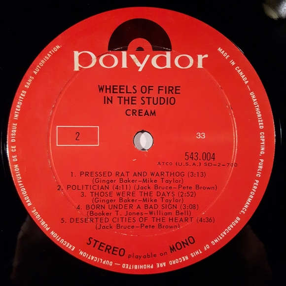 Cream - Wheels Of Fire - Vinyl 2 LP Record - Picture 5 of 7